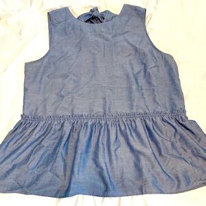Ann Taylor Blue Sleeveless Blouse